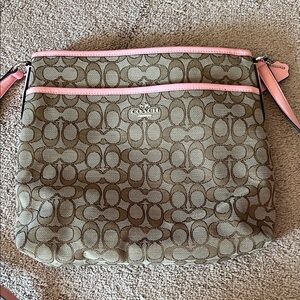 Coach Tan and Pink Crossbody Bag